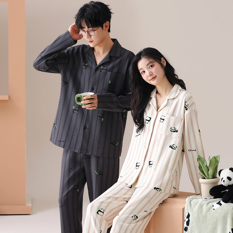 Matching Long Sleeves Panda Pajamas for Couples