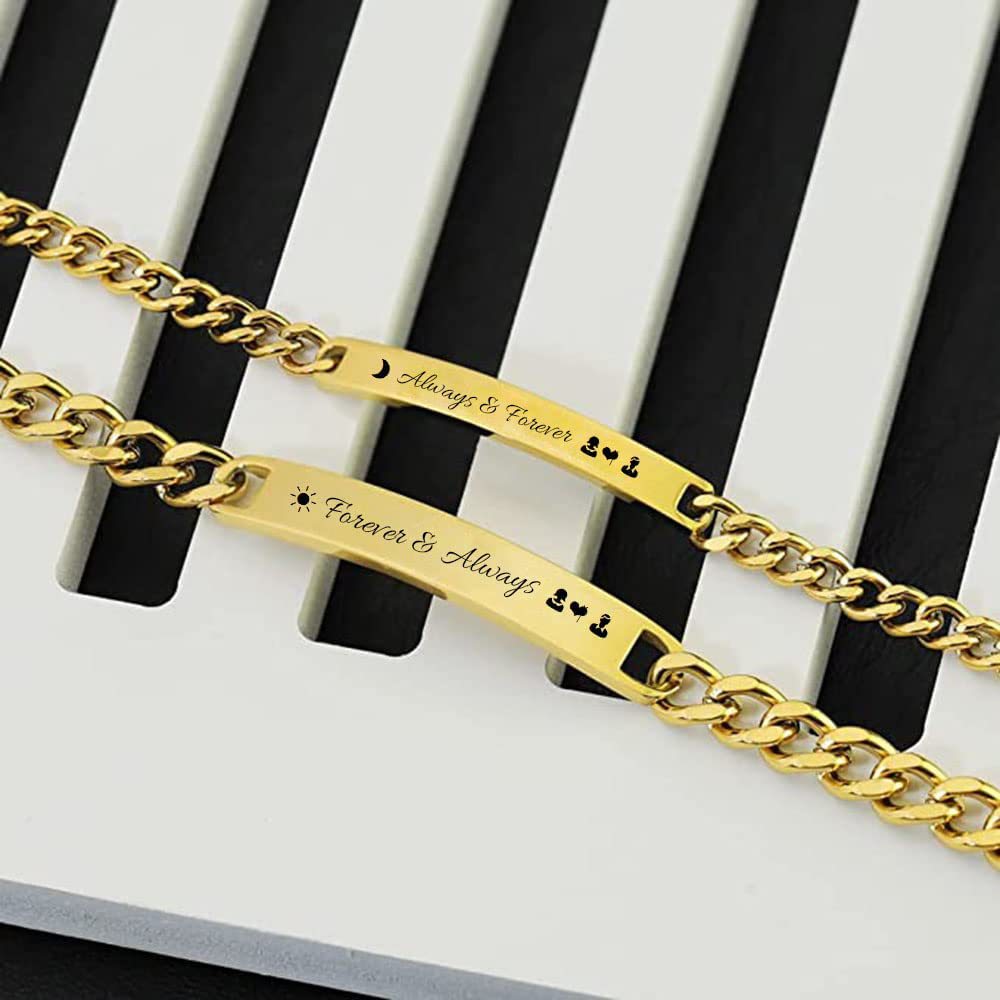 Personalized Matching Relationship Bracelets for Couples