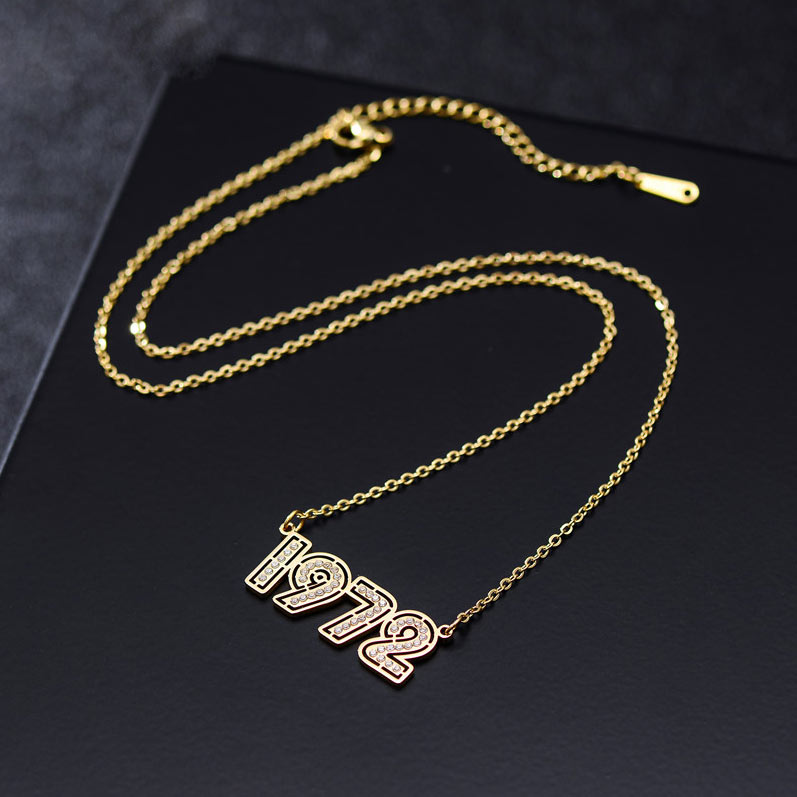 Custom Year Pendant Necklace for Her