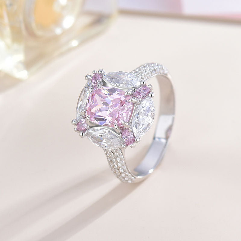 Lab Created Pink Diamond Promise Ring