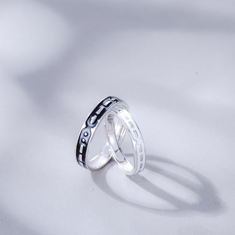 Custom Romantic Morse Code Promise Rings for Couples