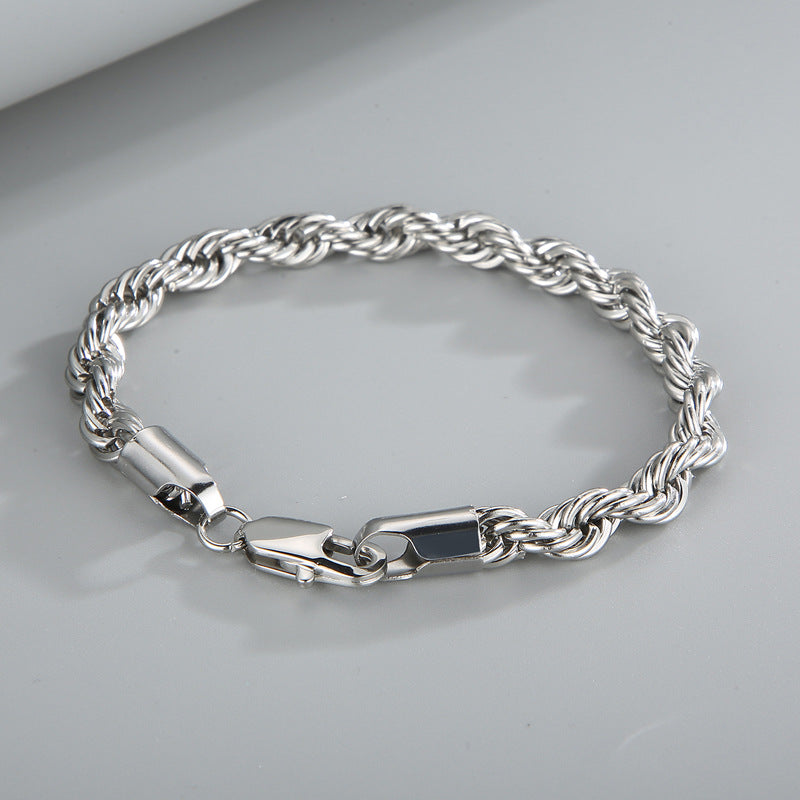 Name Initials Mens Chain Bracelet 22cm Stainless Steel