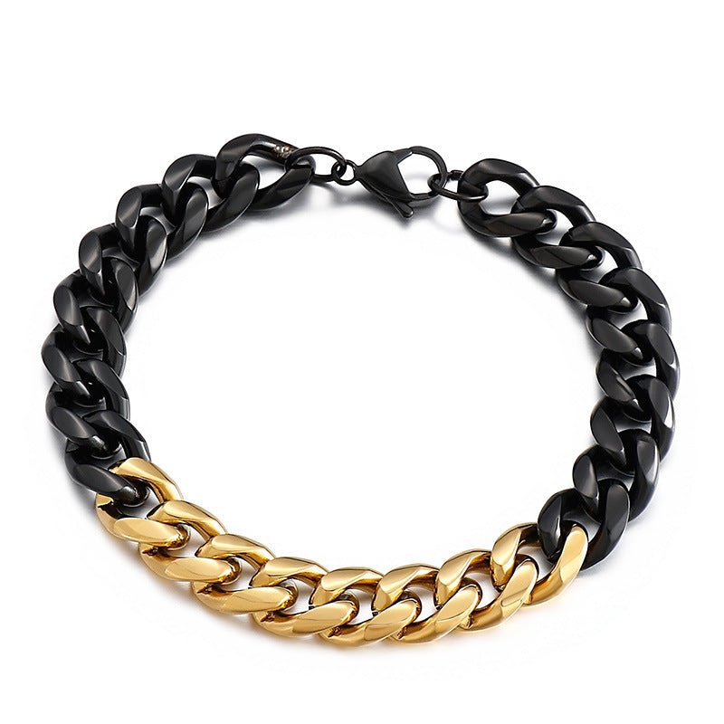 Two Tone Steel Bracelet Gift for Men 22cm