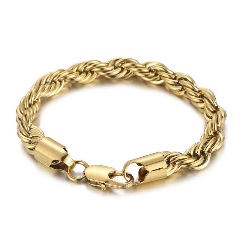 Name Initials Mens Chain Bracelet 22cm Stainless Steel