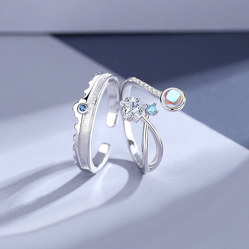 Engravable Matching Wedding Bands Moonstone