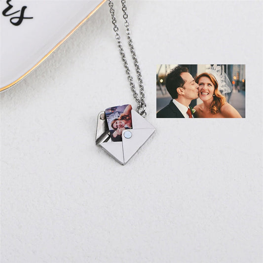 Custom Photo Print Envelope Dainty Necklace