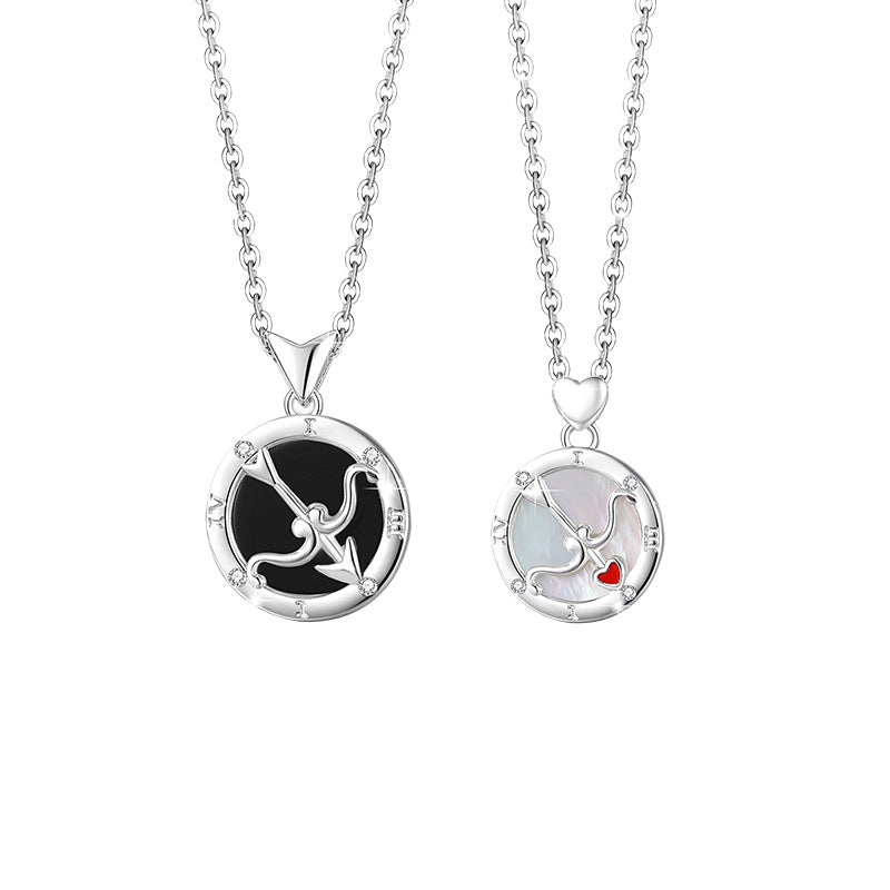 Matching Cupid Necklaces Set for Two - Sterling Silver