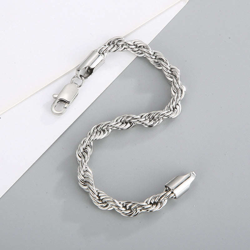 Name Initials Mens Chain Bracelet 22cm Stainless Steel