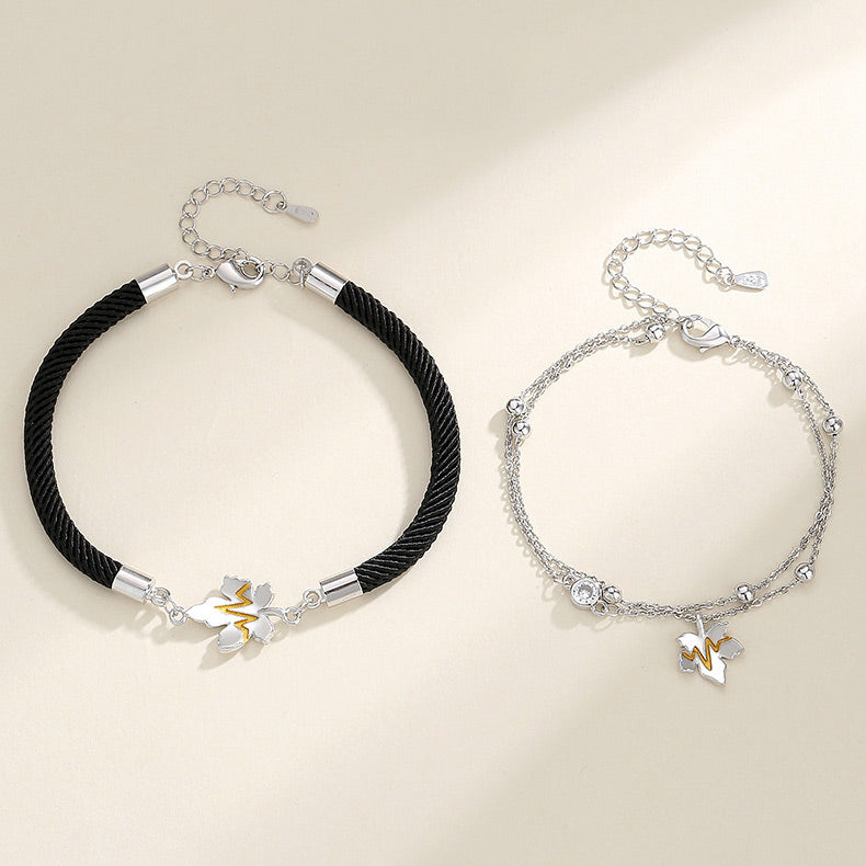 Heartbeat Charms Bracelets for Him and Her
