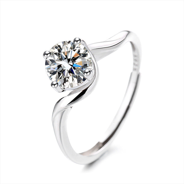 1 Carat Moissanite Diamond Mobius Ring