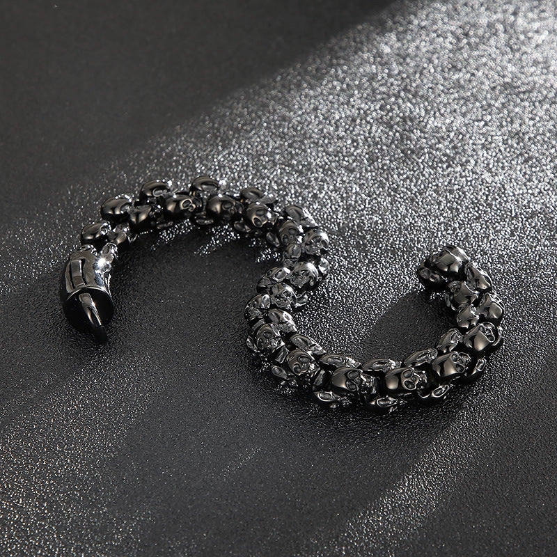 Custom Engraved Skull Retro Bracelet for Men