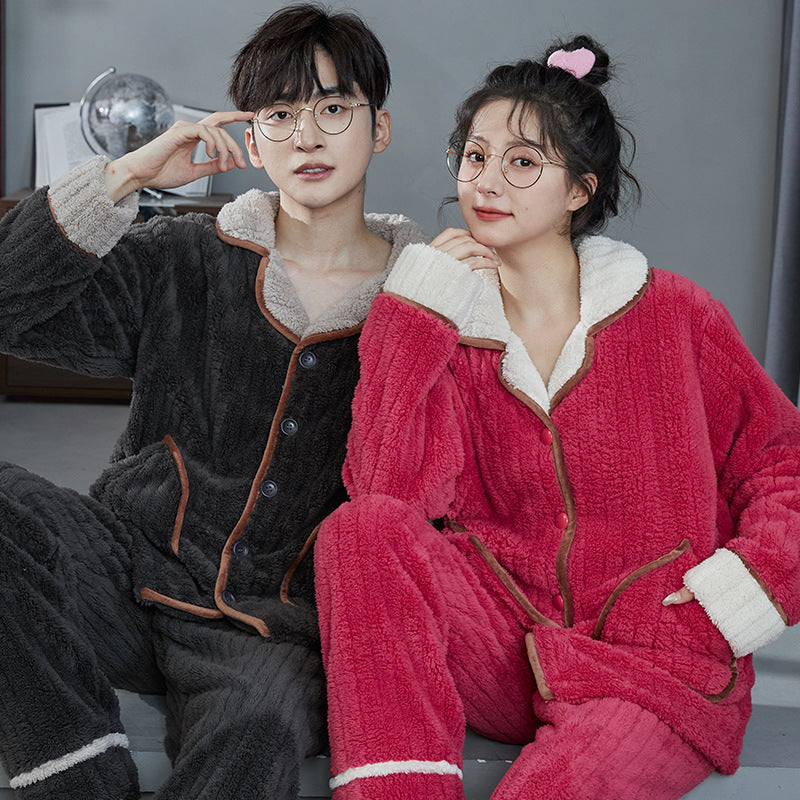 Matching Flannel Winter Sleepwear for Couples