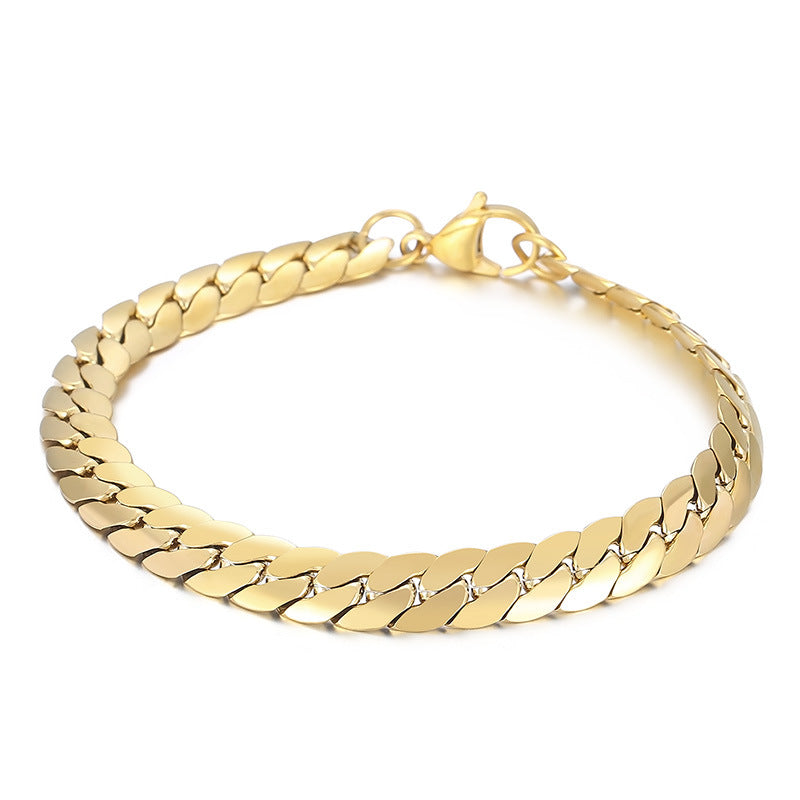 Mens Flat Chain Bracelet 20cm