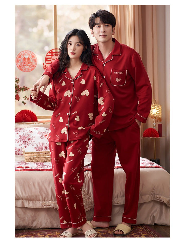 Wedding Nightdress Bride and Groom Red Pajamas