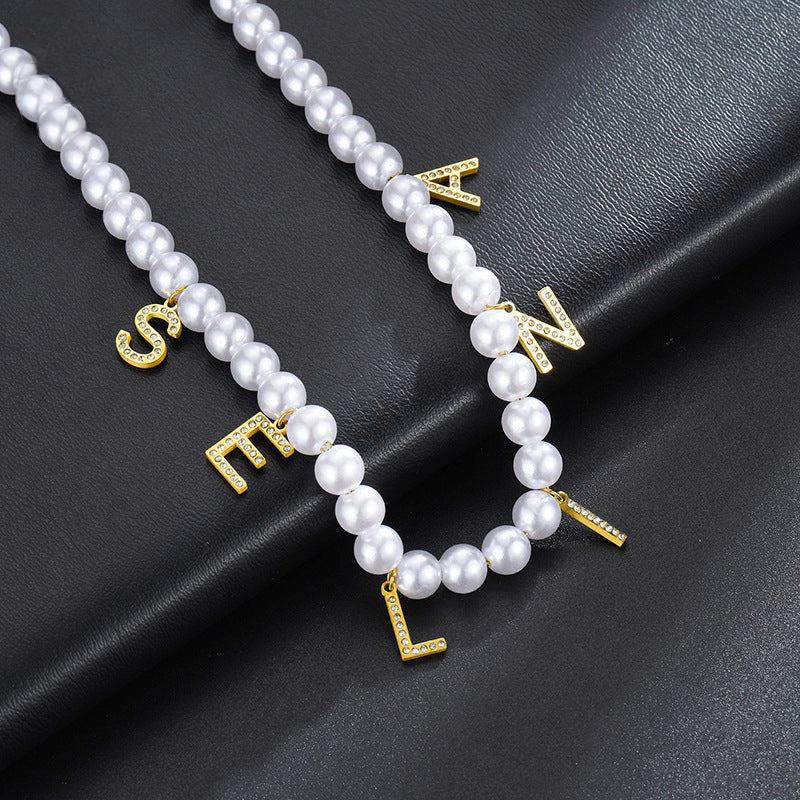 Personalized Pearls Name Necklace