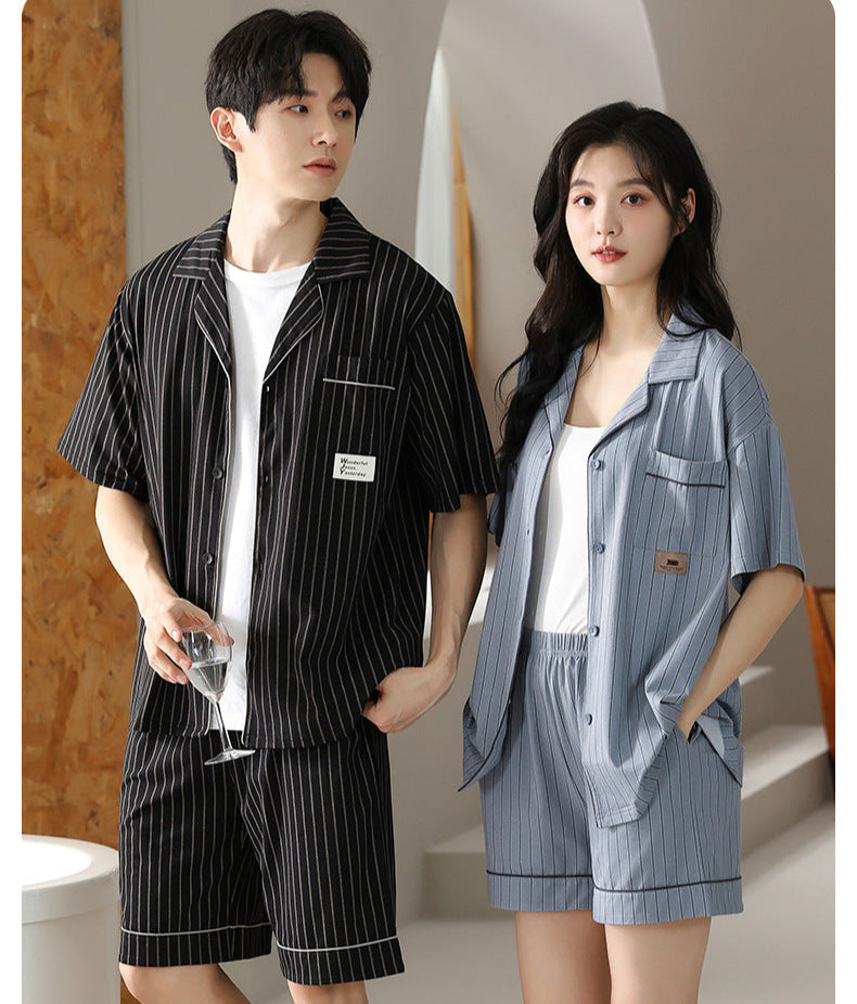 Gullei™ Sleepwear Set Striped Short Sleeve 100% Cotton