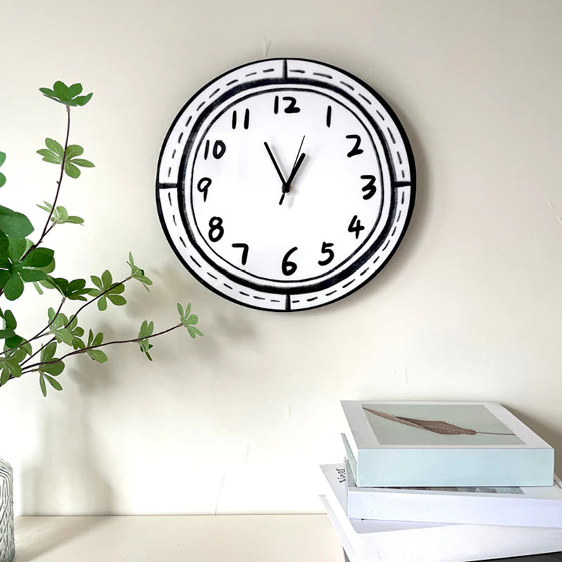 Hand Drawn Style Silent Wall Décor Clock