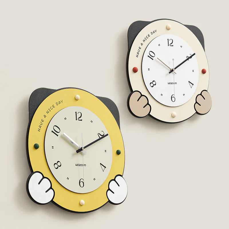Gullei™ Cute Cartoon Silent Wall Clock for Kids Bedroom