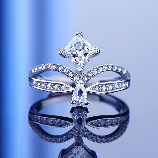 0.5 Carat Moissanite Crown Diamond Women Ring