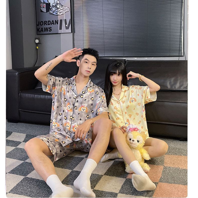 Cool Cuteness: Dog Cartoon Summer Couple Pajamas