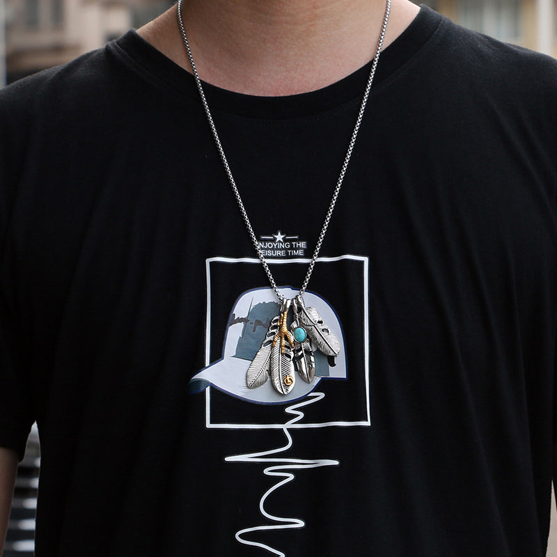 Mens Charm Pendant Necklace