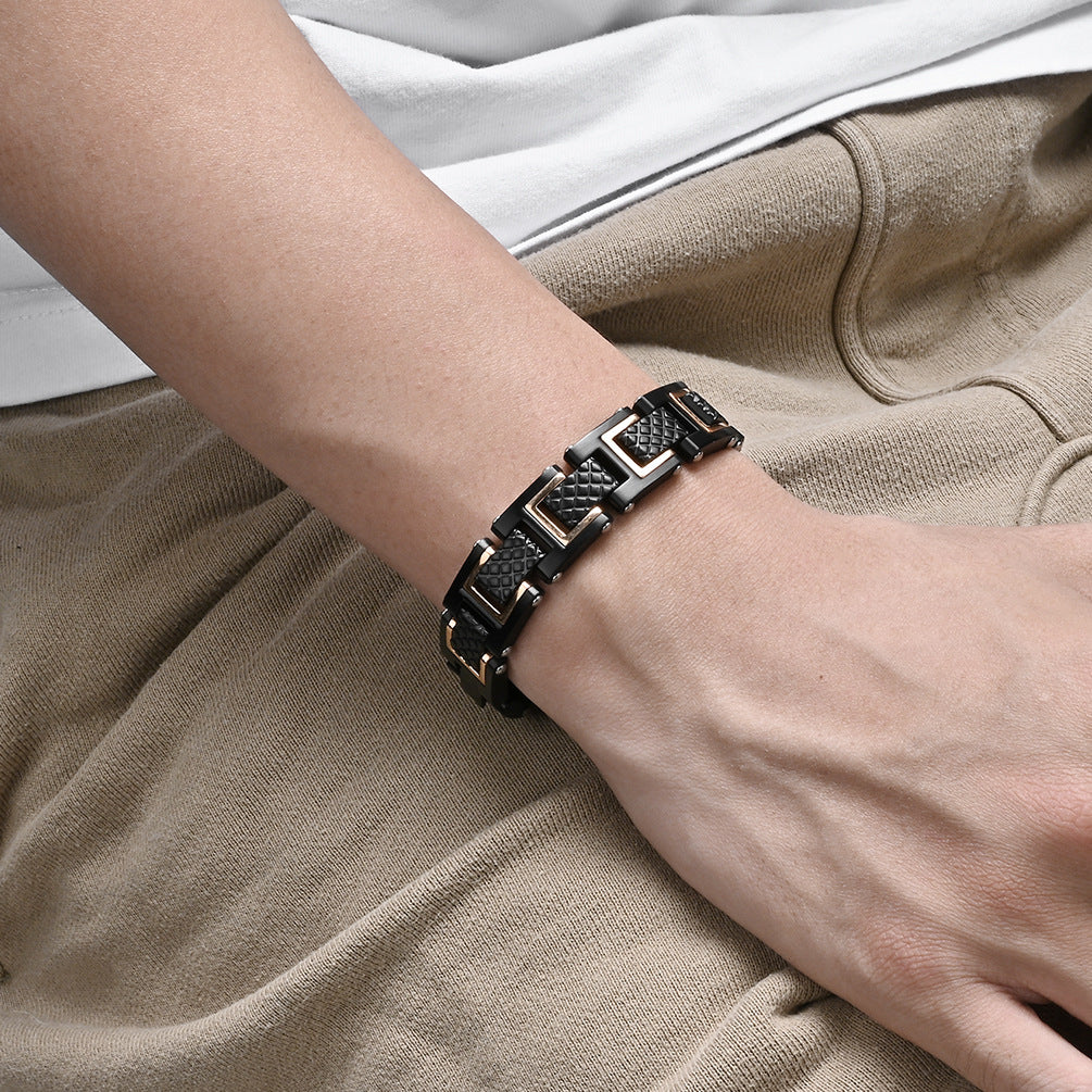 Engravable Mens Bracelets Stainless Steel 8.6 Inches