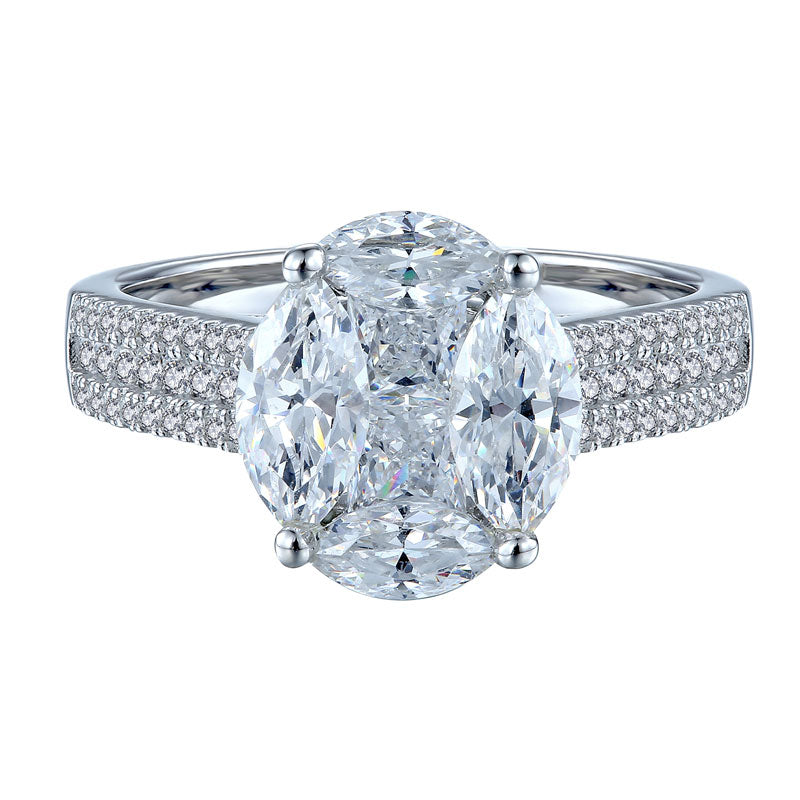 0.6 Carat Sona Diamond Halo Ring for Her