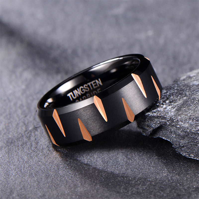 Custom Hip-Hop Fashion Mens Promise Ring Tungsten 8mm
