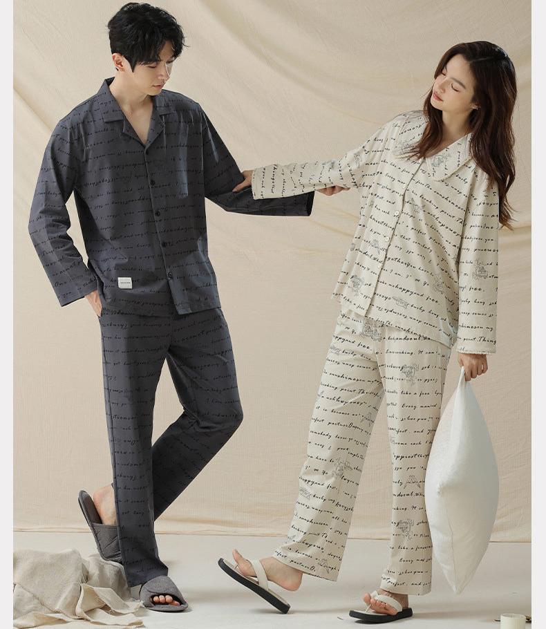 4-Piece Matching Comfortable Couples Pajamas Set