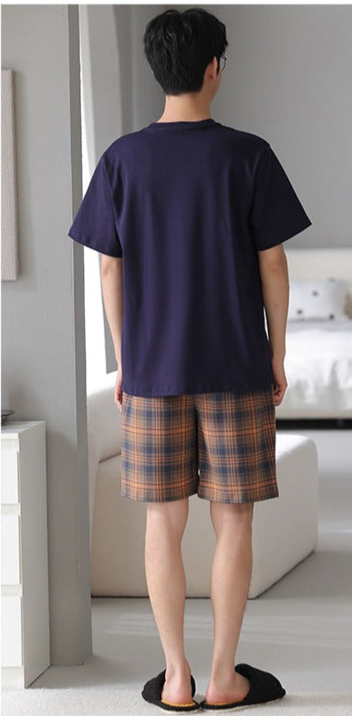 Matching Pajamas Short Sleeves PJs Set for Couples