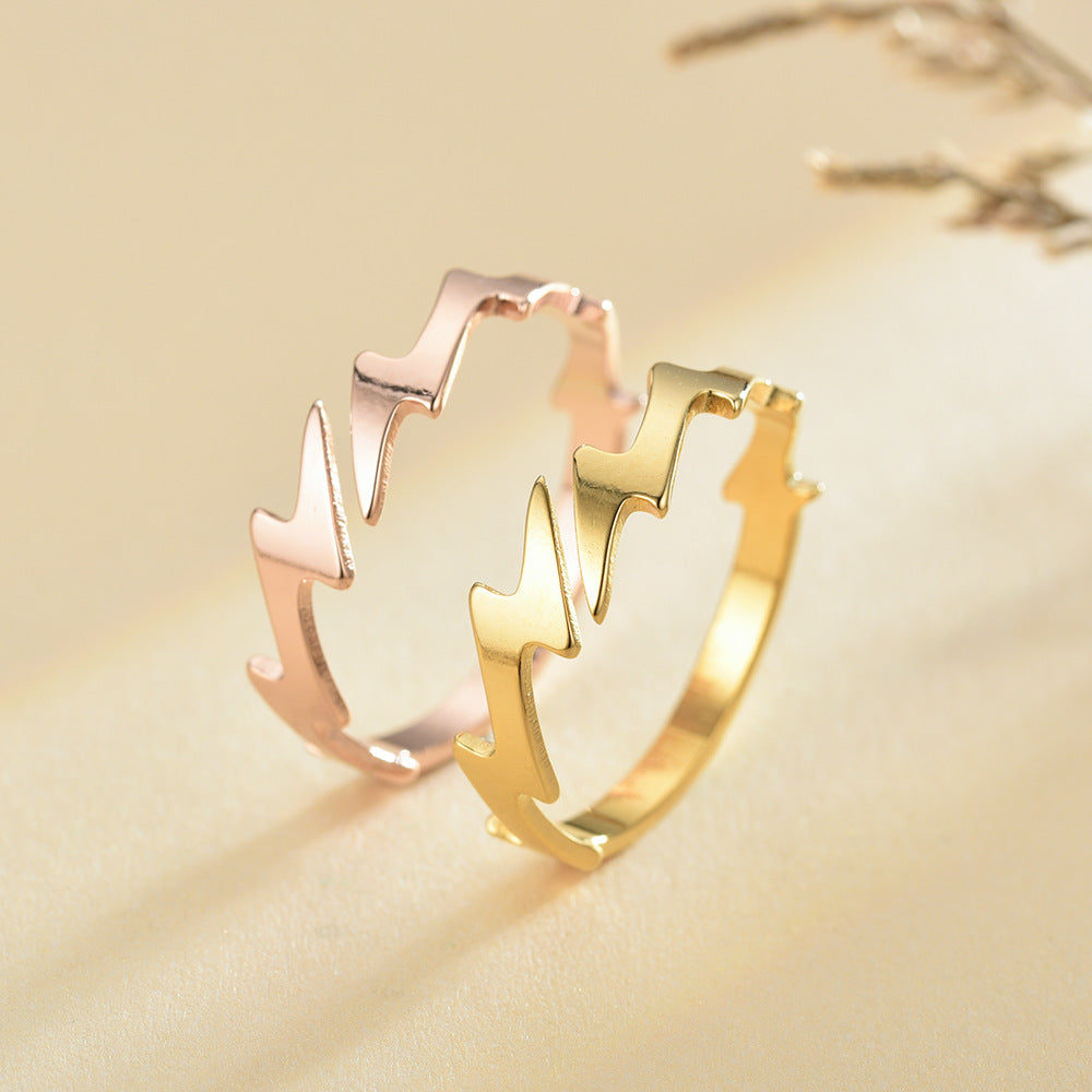 Matching Adjustable Size Steel Rings Set Gold and Rose Gold