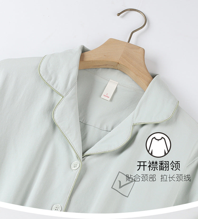 Long Sleeves Comfortable Matching Sleepwear Set 100% Cotton