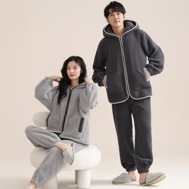 Matching Couple Flannel Pyjamas Set