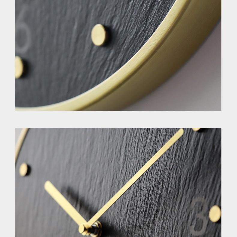 Natural Marble Pendulum Silent Wall Clock (12")