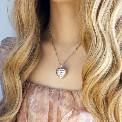 Heart Shaped Photo Print Pendant Necklace for Her