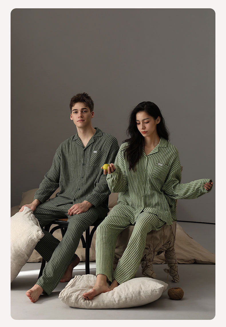 Stylish Long Sleeves Pajamas Set for Couples