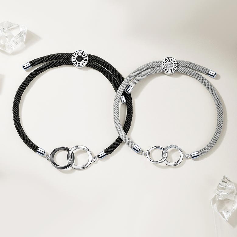 Forever Love Magnetic Charm Couple Bracelets Set