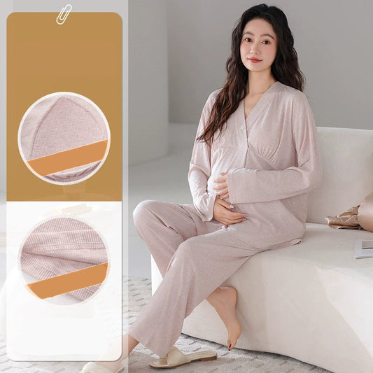 Soft Maternity Nursing Pajamas Set