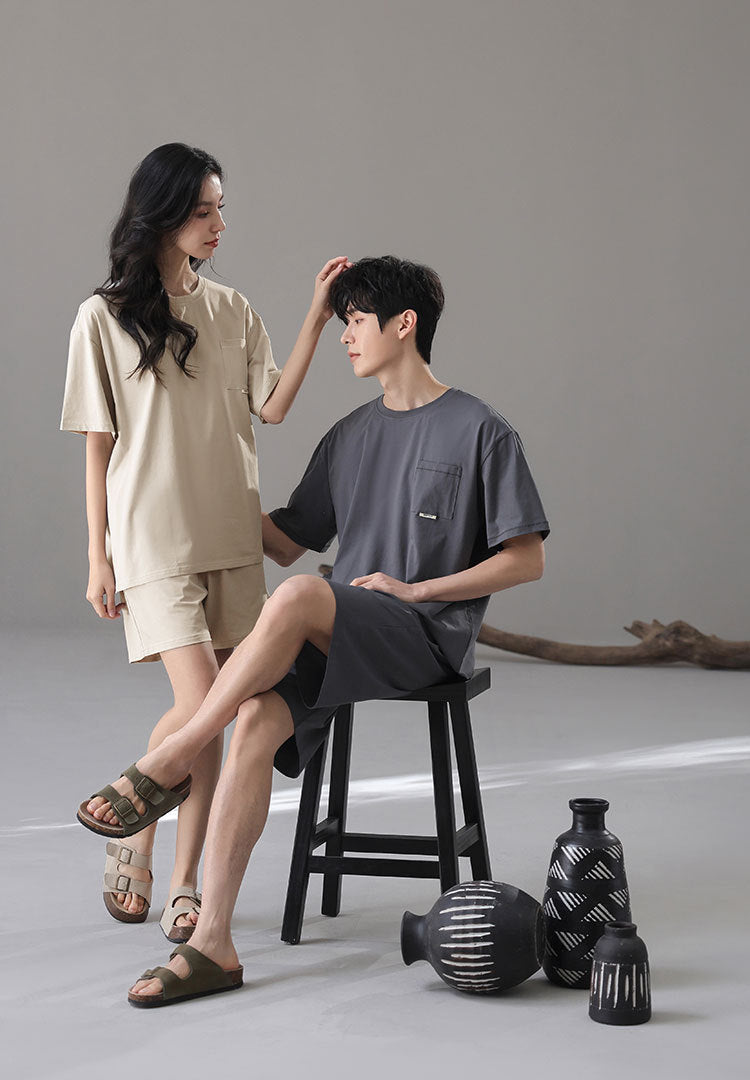 Classic Matching Couple Pajamas - Short-sleeve Premium Cotton
