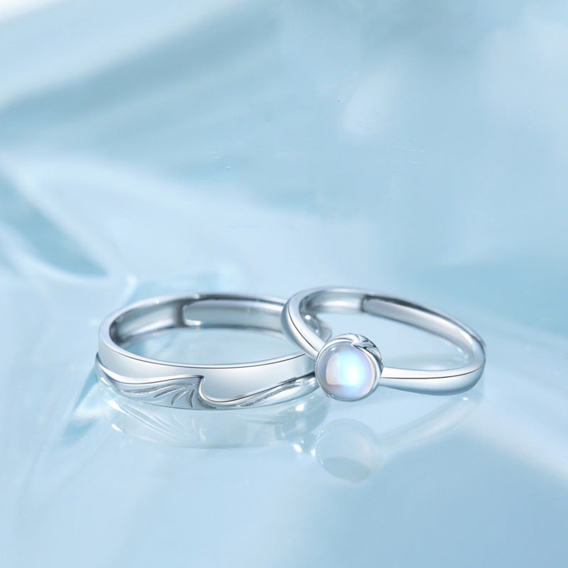 Mountain and Ocean Bff Promise Rings Set