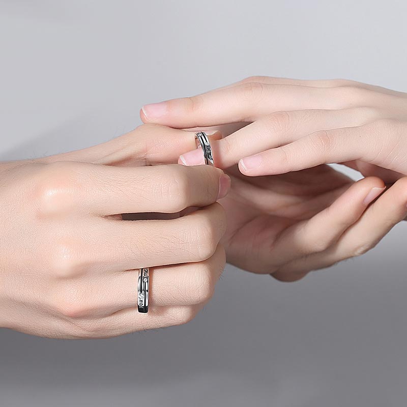 You Me Couple Wedding Bands Set for 2