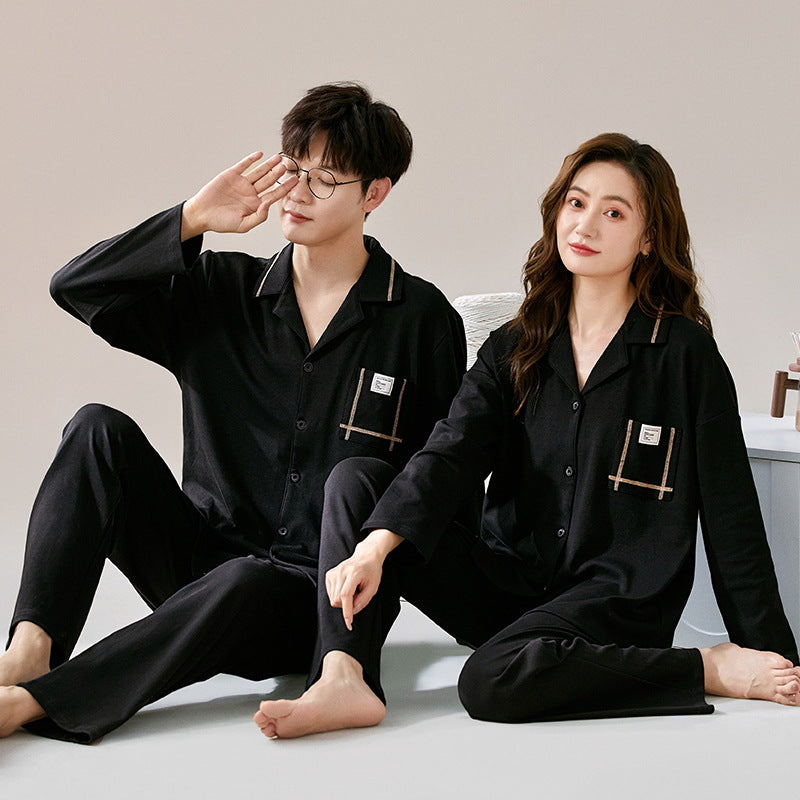 Couples Matching Black PJs Nightwear Pajamas Set
