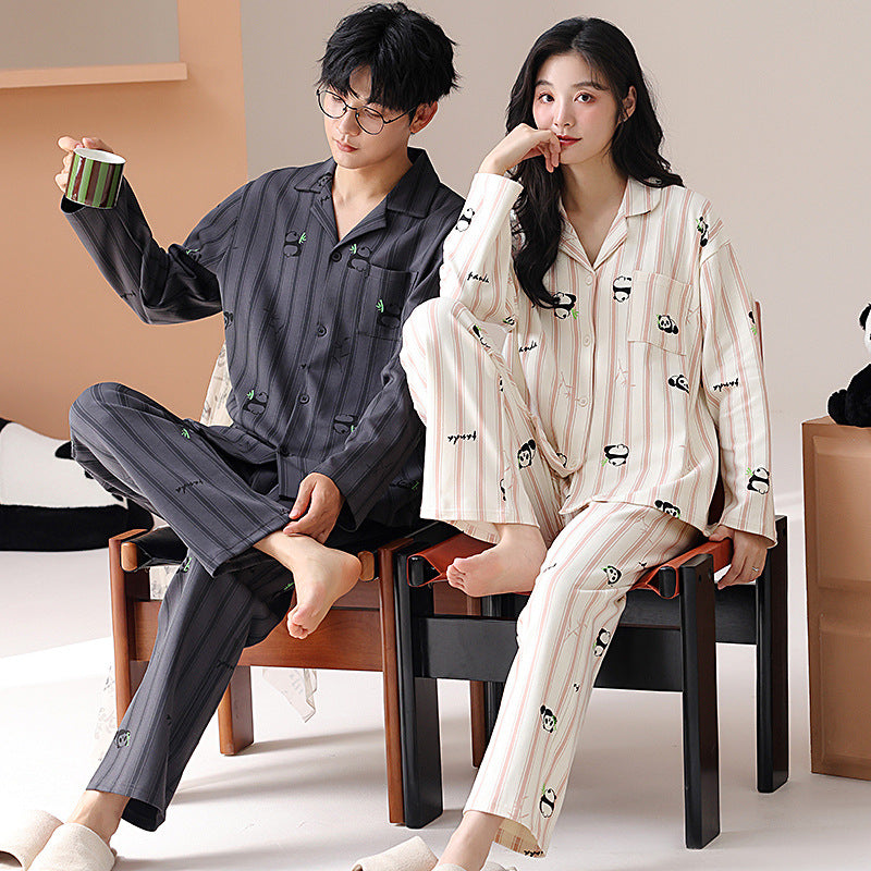 Matching Long Sleeves Panda Pajamas for Couples