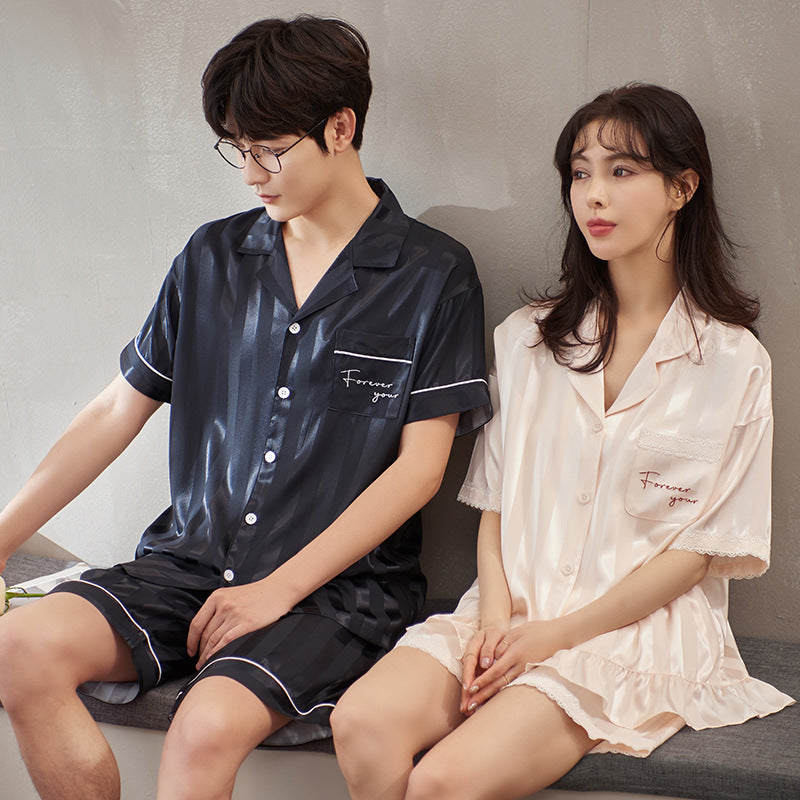 Matching Sleepwear Set for Couples Comfortable Silk