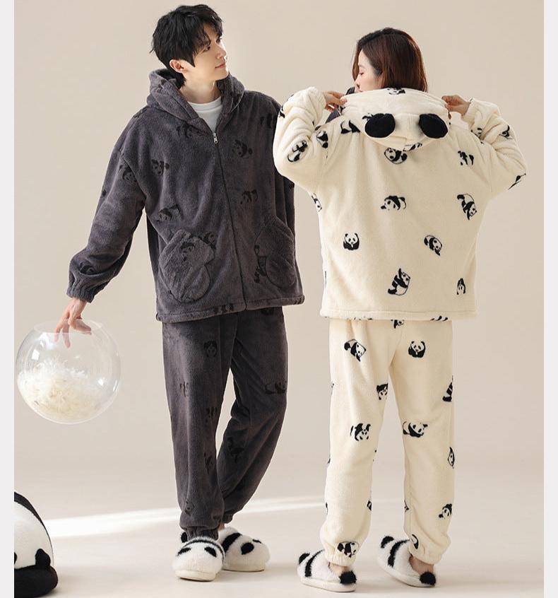 Cute Couples Panda Pajamas Set - Premium Polyester
