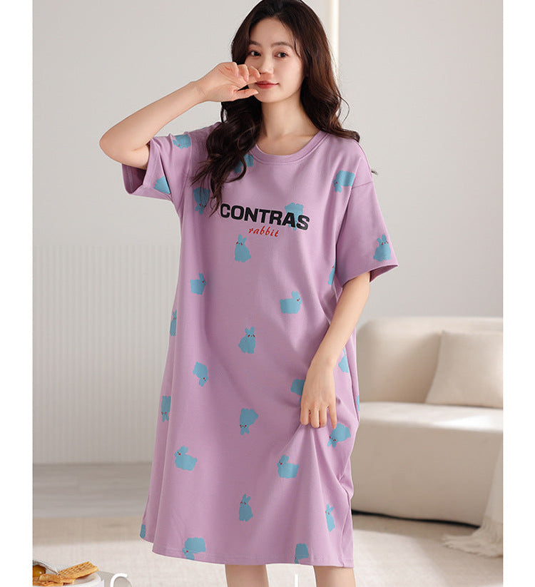 Gullei™ Short Sleeve Sleepwear with Bra Pads Cotton