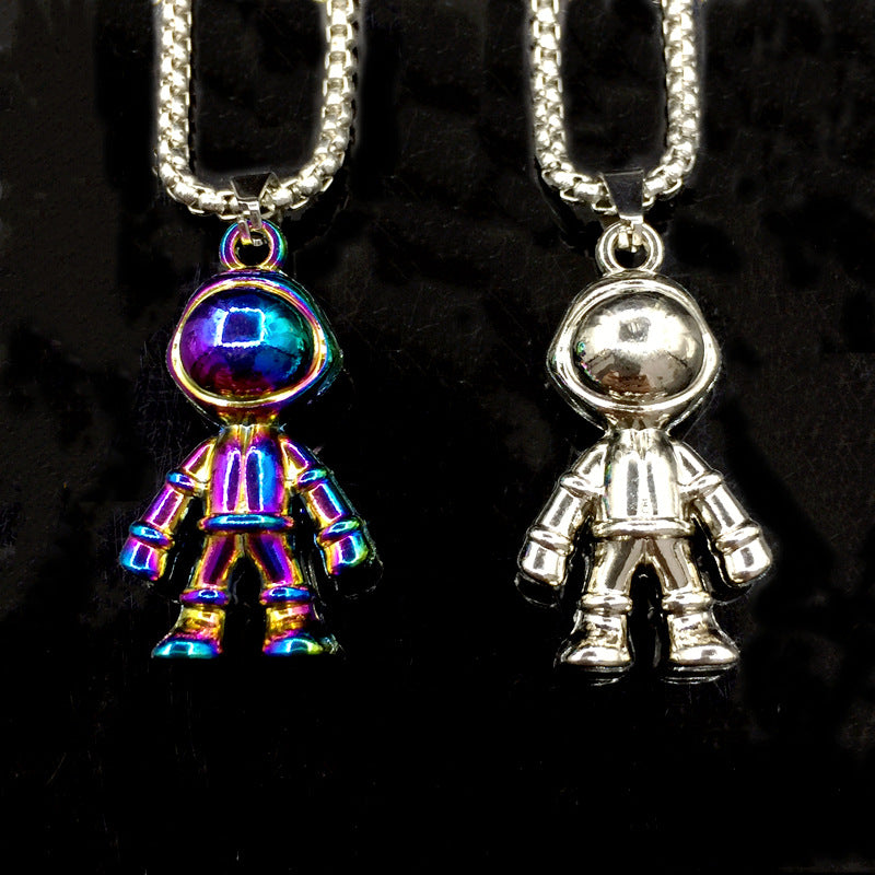 Engraved Magnetic Astronaut Necklaces Set for Couples