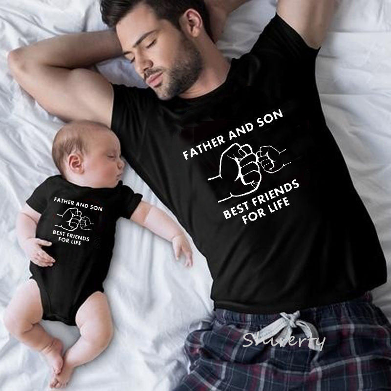 Father and Baby Matching Cotton Tshirts Set