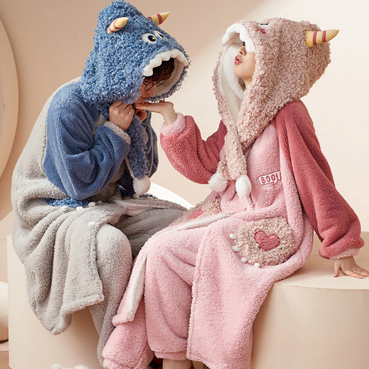 Matching Christmas Winter Bathrobe Pjs for Couples