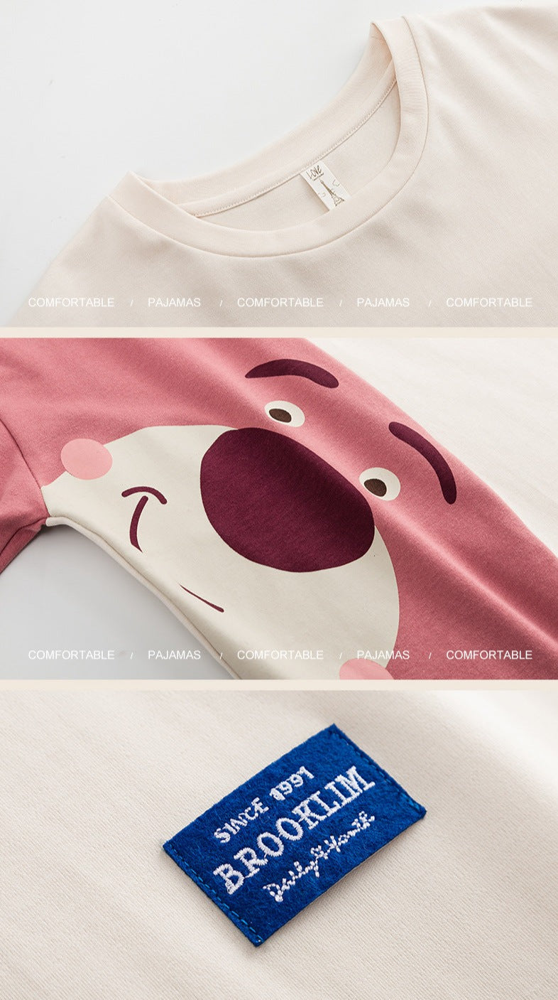 Couple Matching Bear Summer Pajamas Set